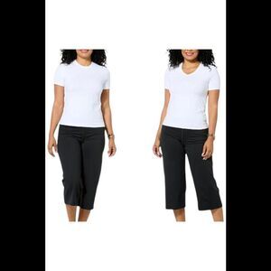 Joy Collection Women's Two Performance Tees w/ Headband White - Regular
